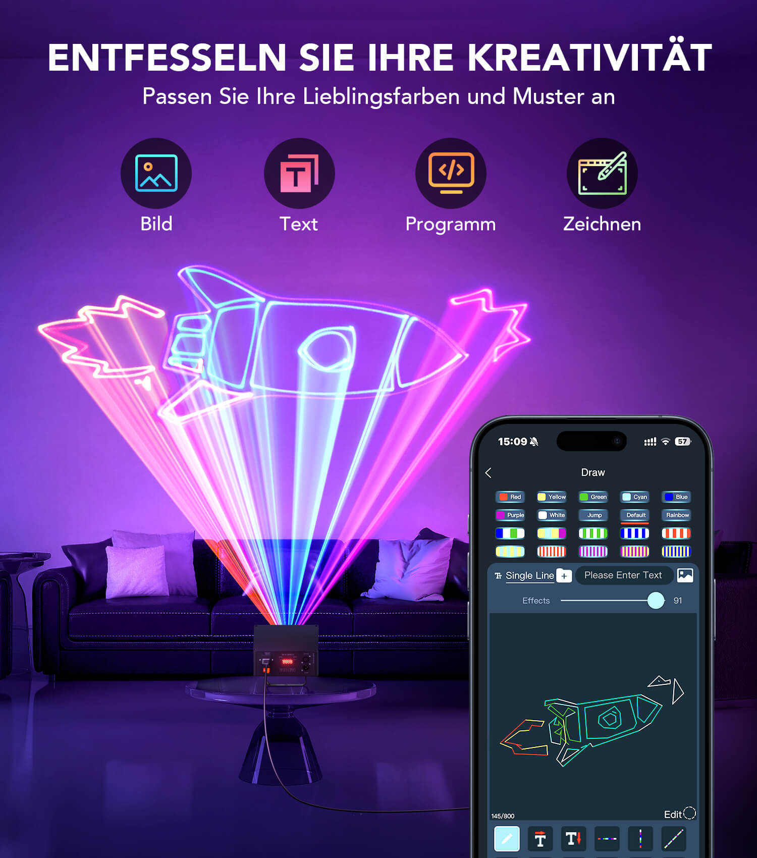 Ehaho L2400-002 3D DJ Discolicht Partylicht