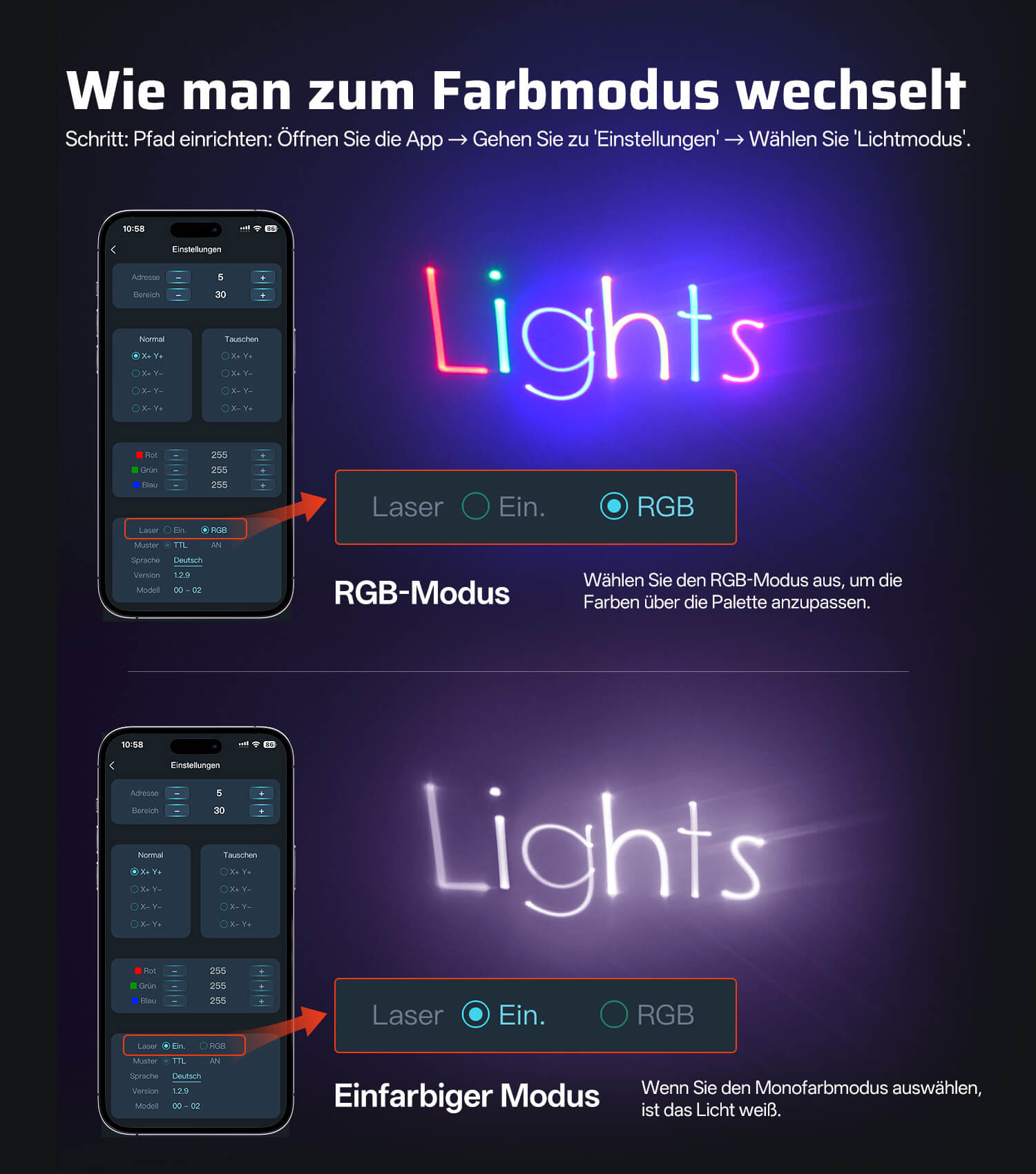 Ehaho L2400-002 3D DJ Discolicht Partylicht