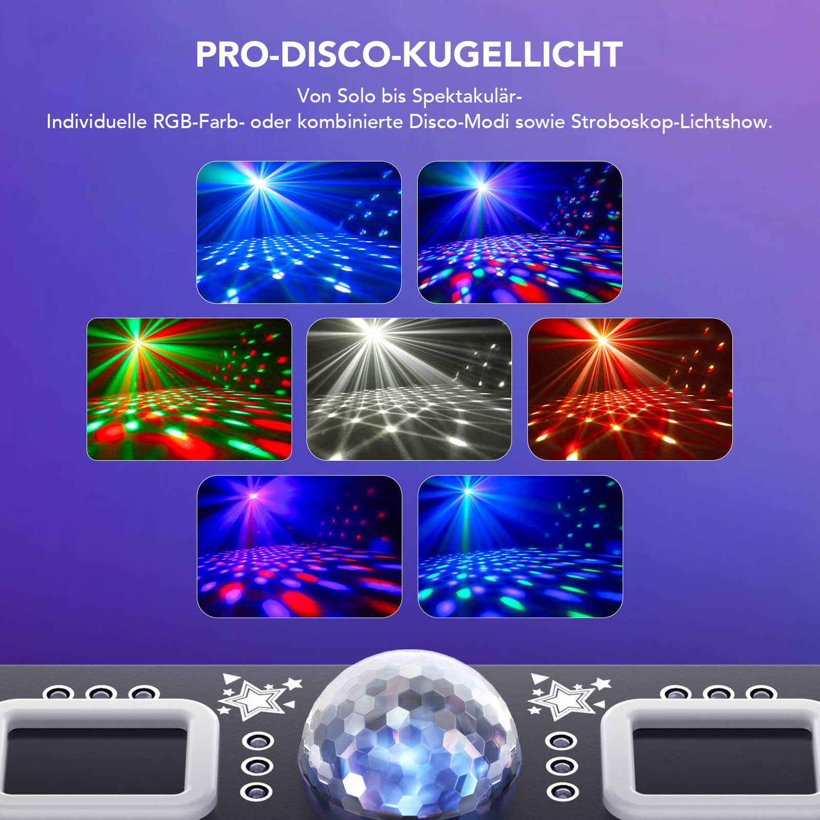 Ehaho L2500 Discolicht Partylicht mit Stativ