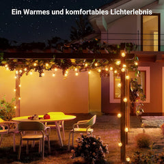 Ehaho Lichterkette Außen Dimmbar Farbtemperatur | 17M 20+3 LED G40 Glühbirnen