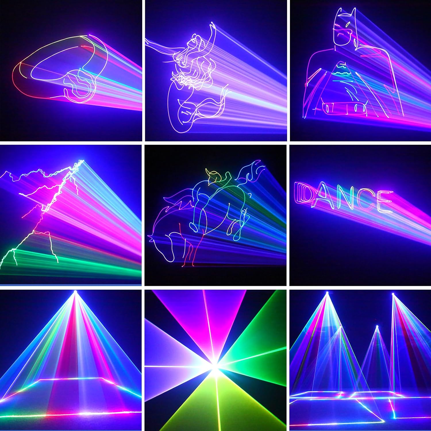 Ehaho L2400 3D Discolicht Partylicht | Animation Auswählen Größe ändern
