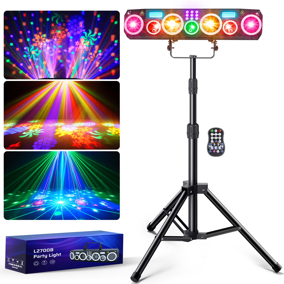 Ehaho L2700B Discolicht Partylicht mit Stativ