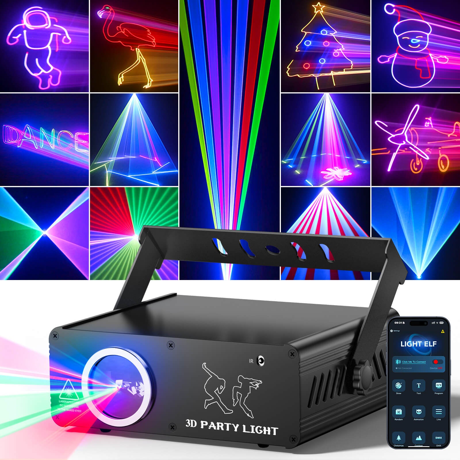 Ehaho L2400-002 3D DJ Discolicht Partylicht
