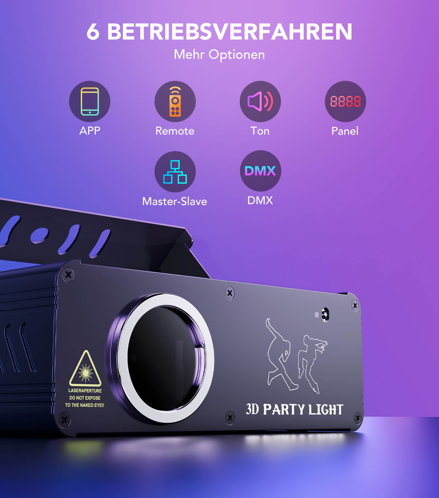 Ehaho L2400-002 3D DJ Discolicht Partylicht