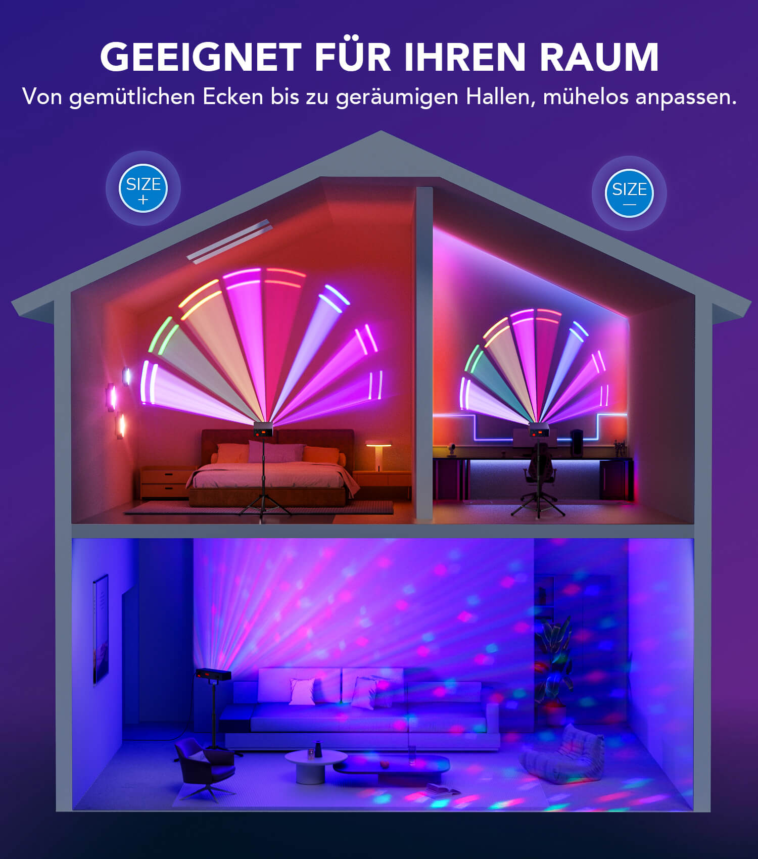 Ehaho L2400-002 3D DJ Discolicht Partylicht