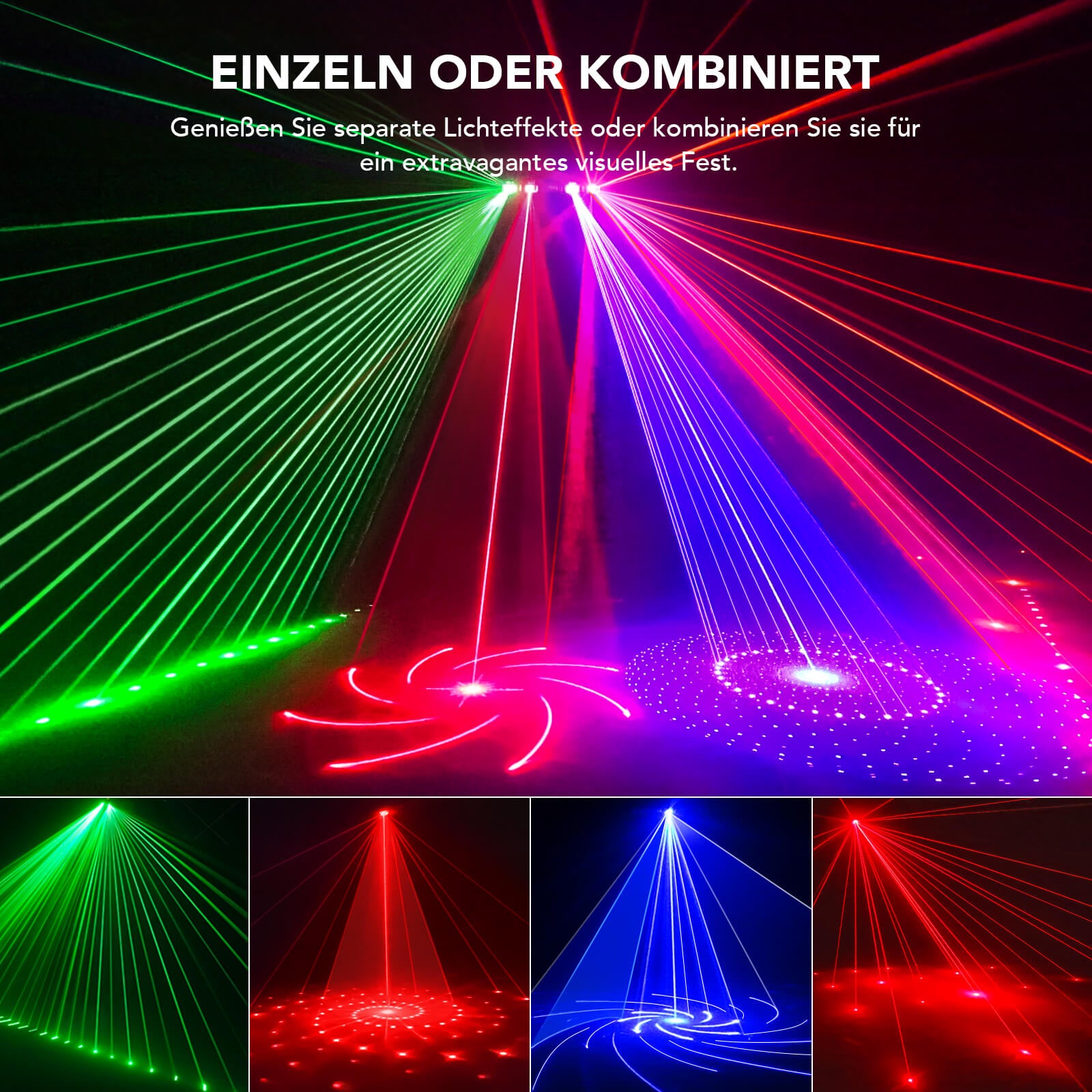 Ehaho L2500 Discolicht Partylicht mit Stativ