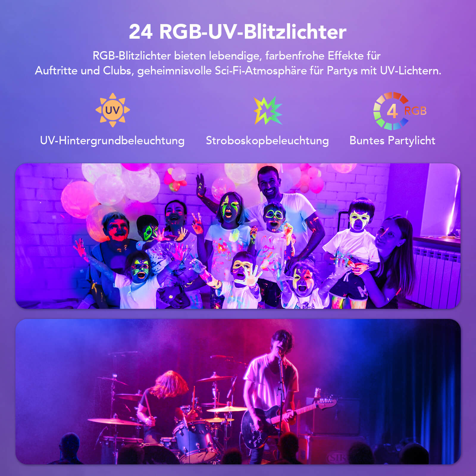 Ehaho L2500 Discolicht Partylicht mit Stativ