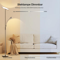 Ehaho Stehlampe mit Leselampe Dimmbar | 2700 Lumen