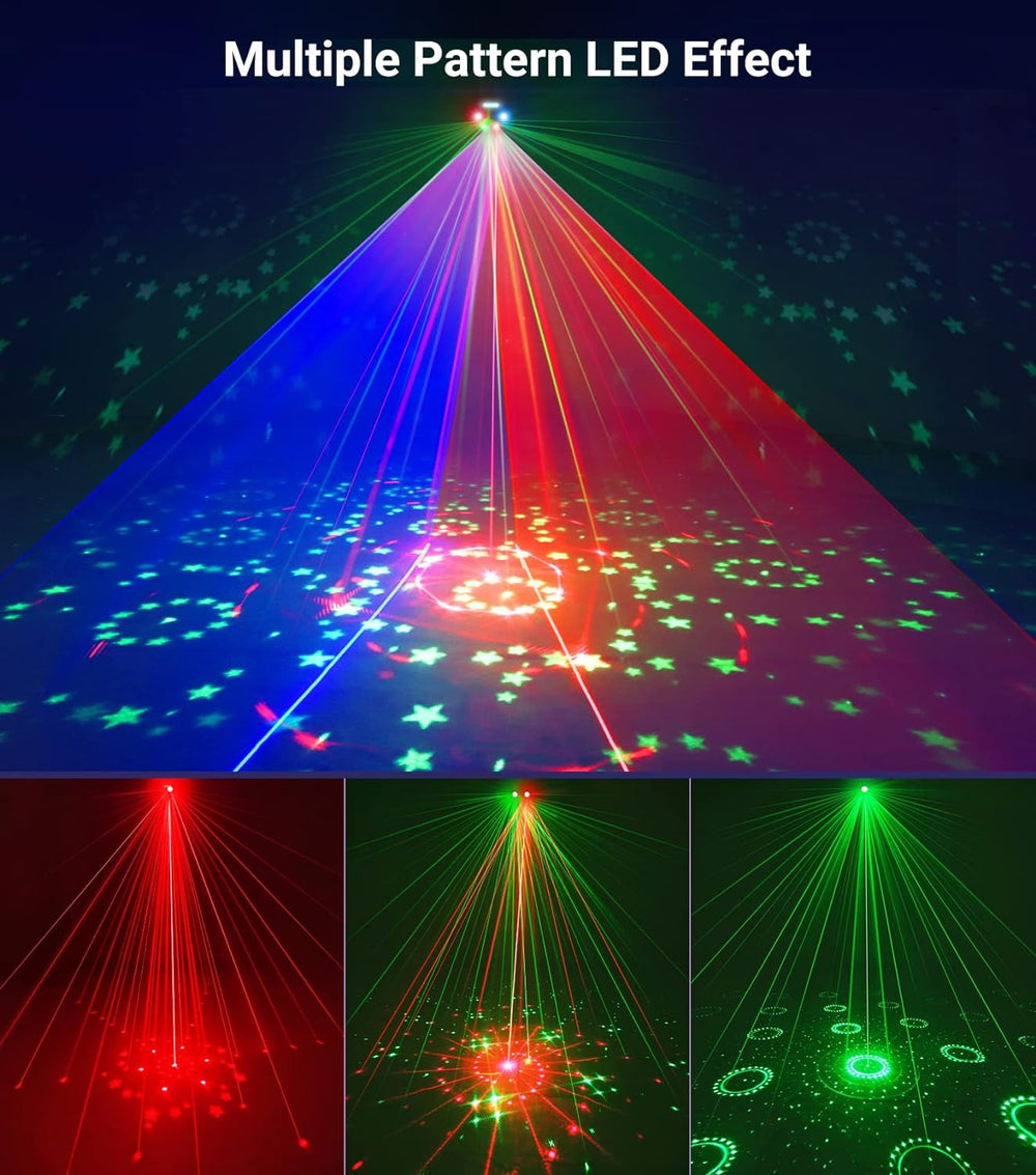 Disco Licht Mit Stroboskop DJ Discolicht Partylicht 3-in-1 – Laser & LED Mit 90 Mustern, Fernbedienung, DMX & Musiksteuerung – Für Club, Party, Halloween & Weihnachten
