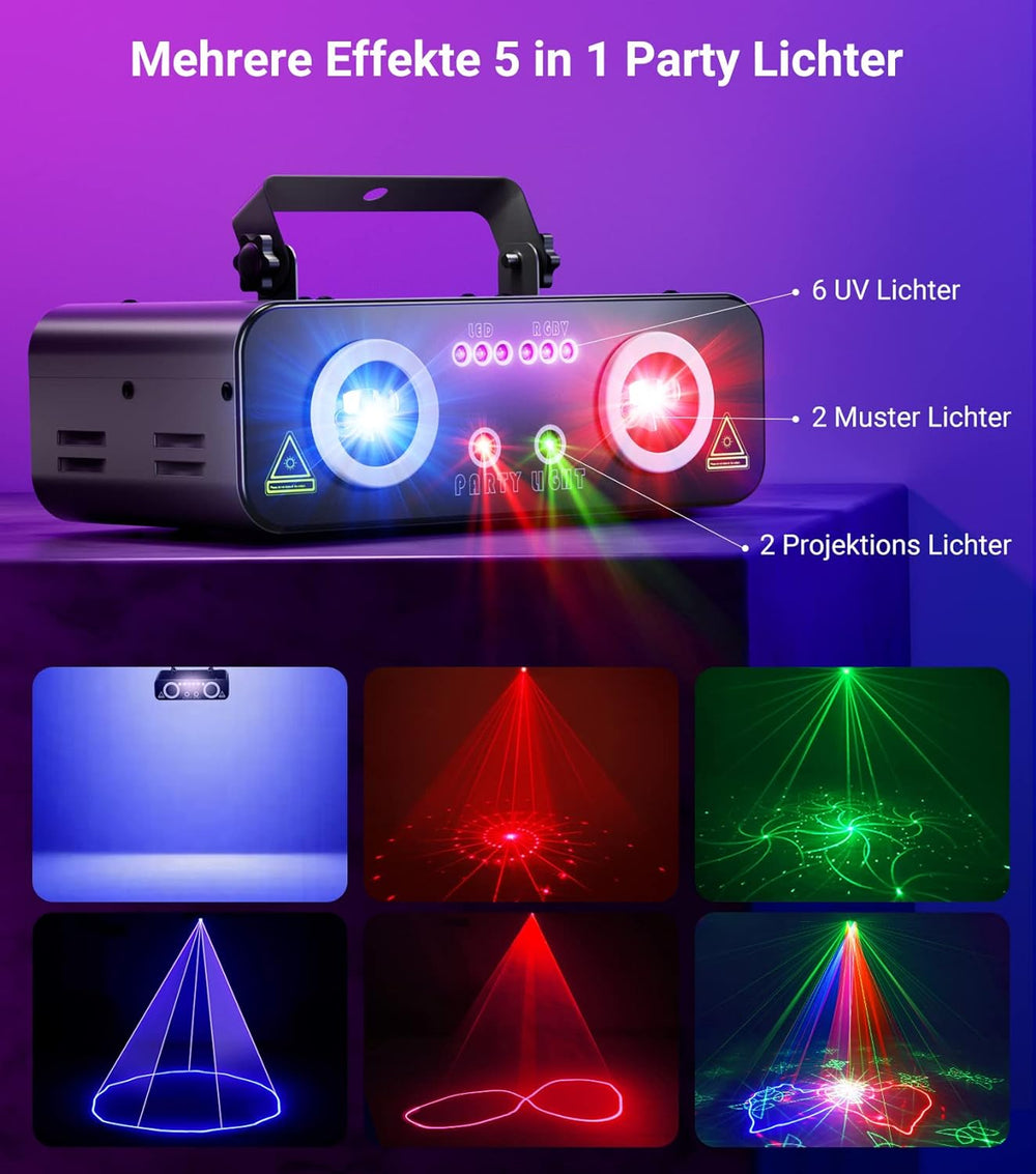 Ehaho L2500 DJ-Lichter mit Soundaktivierung, Disco-Lichter mit RGB- un – Ehaho DE
